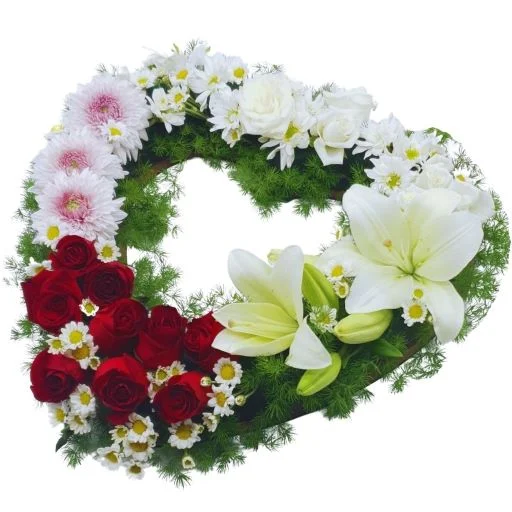 Corazon de flores condolencias
